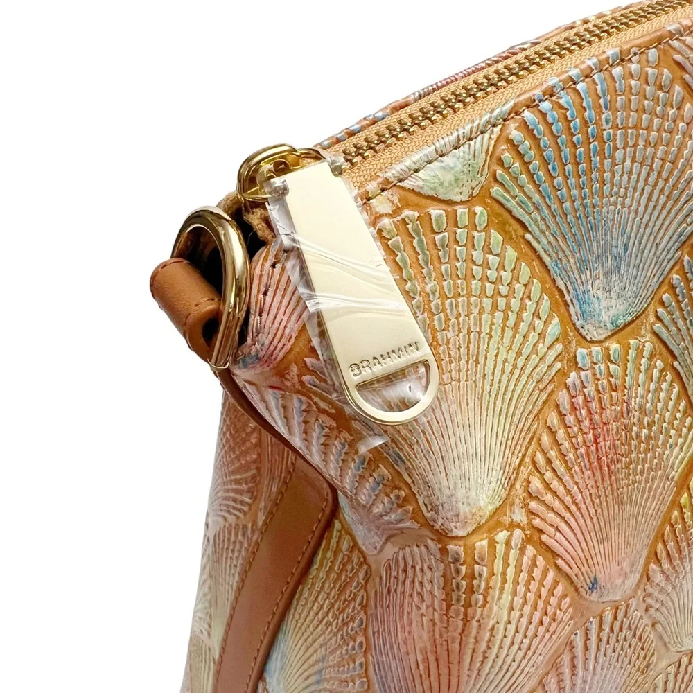 Brahmin Large Duxbury Satchel Scallop Bondi Pastel Seashell Embossed Leather